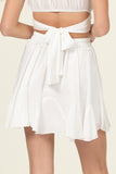 NOT YOUR GIRL DRAWSTRING RUFFLED MINI SKIRT