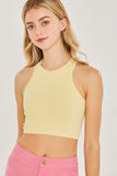 Knit Solid Cropped Seamless Tank Top