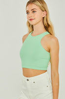 Knit Solid Cropped Seamless Tank Top