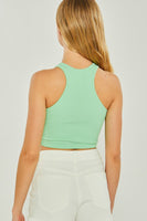 Knit Solid Cropped Seamless Tank Top