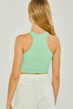 Knit Solid Cropped Seamless Tank Top