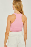 Knit Solid Cropped Seamless Tank Top