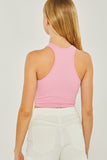 Knit Solid Cropped Seamless Tank Top