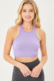 Knit Solid Cropped Seamless Tank Top