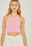 Knit Solid Cropped Seamless Tank Top