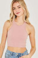 Knit Solid Cropped Seamless Tank Top