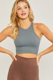 Knit Solid Cropped Seamless Tank Top