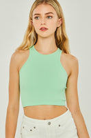 Knit Solid Cropped Seamless Tank Top