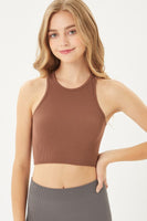 Knit Solid Cropped Seamless Tank Top