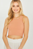 Knit Solid Cropped Seamless Tank Top