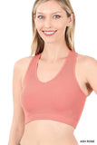 RIBBED CROPPED RACERBACK TANK TOP