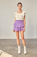 SMOCKING SKIRT WITH SHORTS