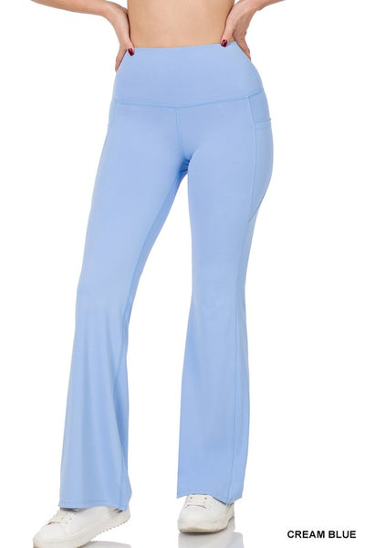 ATHLETIC WIDE WAISTBAND FLARE YOGA PANTS