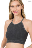 WASHED RIBBED SEAMLESS CROPPED CAMI TOP