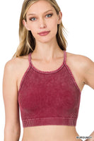 WASHED RIBBED SEAMLESS CROPPED CAMI TOP