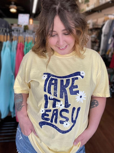 Take It Easy Flower Tee