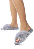 HOMEY FUR SLIP-ON FLATS