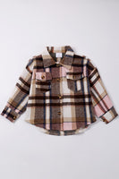 Brown plaid button down mommy &me shirt