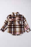 Brown plaid button down mommy &me shirt