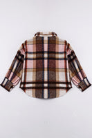 Brown plaid button down mommy &me shirt