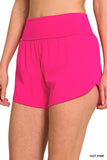 HIGH WAISTED BAND FOLD-OVER RUNNING SHORTS