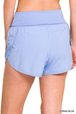 HIGH WAISTED BAND FOLD-OVER RUNNING SHORTS