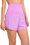 HIGH WAISTED BAND FOLD-OVER RUNNING SHORTS