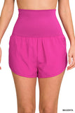 HIGH WAISTED BAND FOLD-OVER RUNNING SHORTS