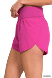 HIGH WAISTED BAND FOLD-OVER RUNNING SHORTS