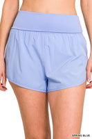 HIGH WAISTED BAND FOLD-OVER RUNNING SHORTS