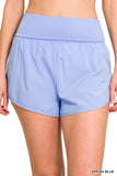 HIGH WAISTED BAND FOLD-OVER RUNNING SHORTS