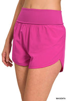 HIGH WAISTED BAND FOLD-OVER RUNNING SHORTS