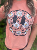 Leopard Smiley Daisy Tee