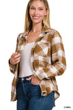 COTTON PLAID SHACKET WITH FRONT POCKET