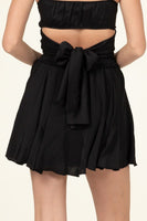 NOT YOUR GIRL DRAWSTRING RUFFLED MINI SKIRT