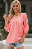 Dropped Shoulder V-Neck Blouse