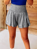 High Waist Smocked Waist Shorts