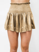 High Waist Smocked Waist Shorts