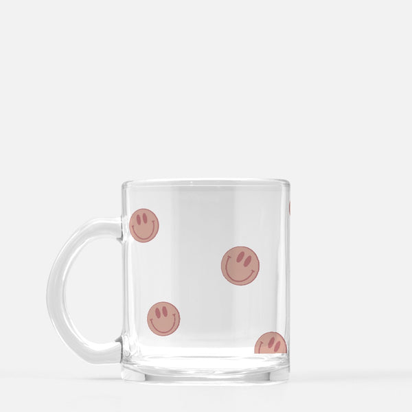 Smiley face glass mug