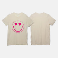 Pink Heart Smiley Tee