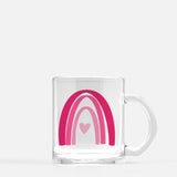 Pink rainbow glass mug