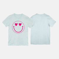 Pink Heart Smiley Tee