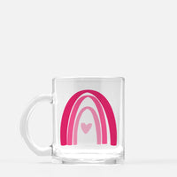 Pink rainbow glass mug