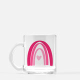 Pink rainbow glass mug