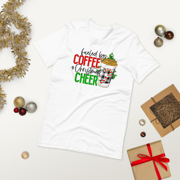 Fueled by Coffee and Christmas Cheer Short-Sleeve Unisex T-Shirt